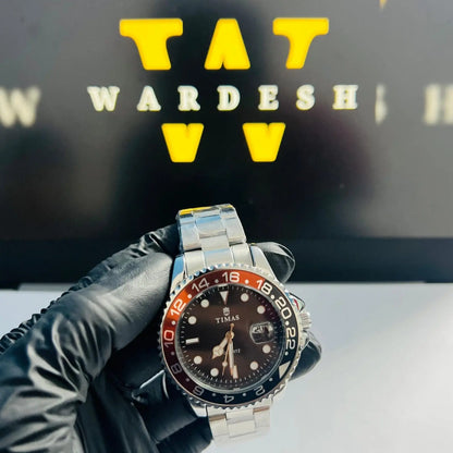 Timas Silver Chain Green Bezel Wardesh