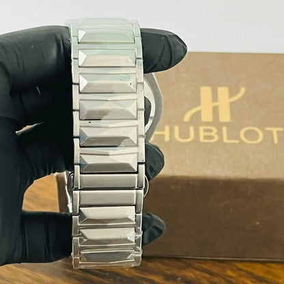 Hublot Gray Skeleton Dial Silver Chain Wardesh