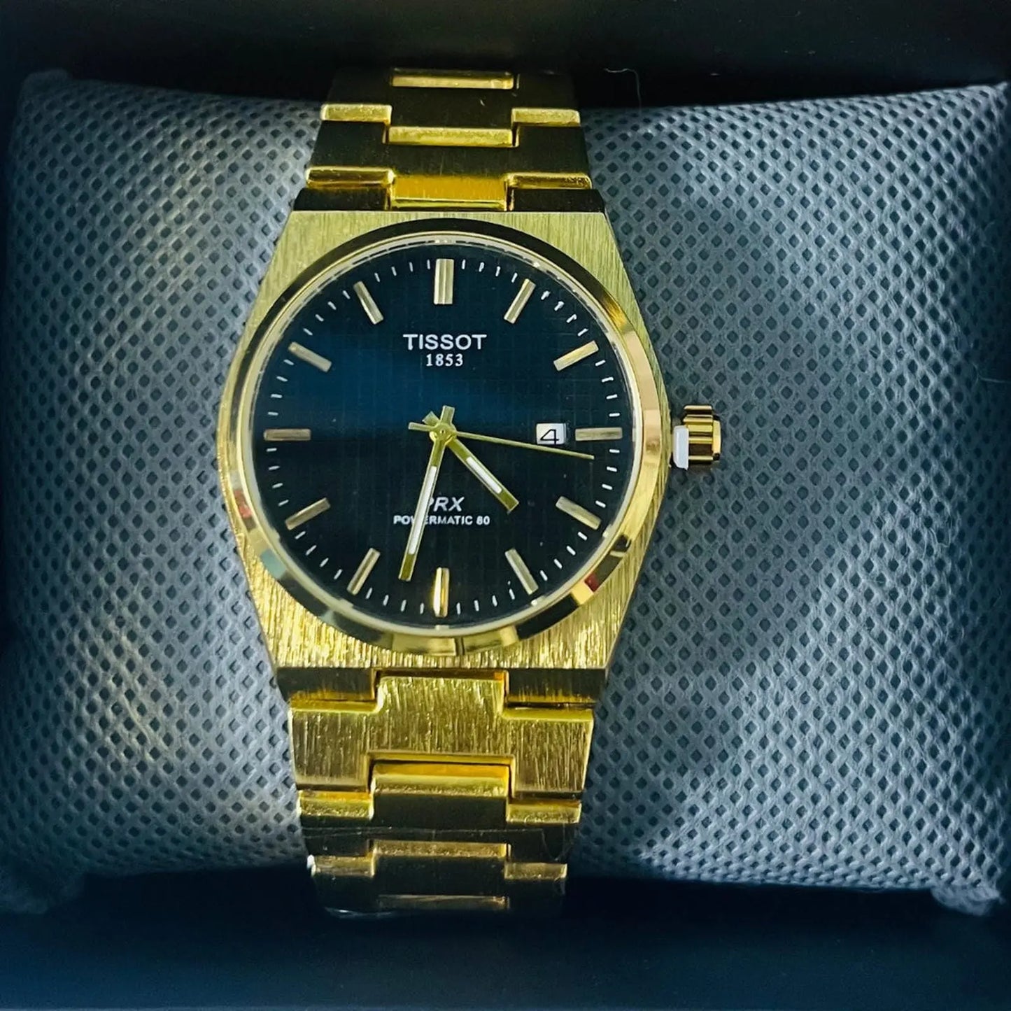 Tissot PRX Black Dial Gold Chain Wardesh