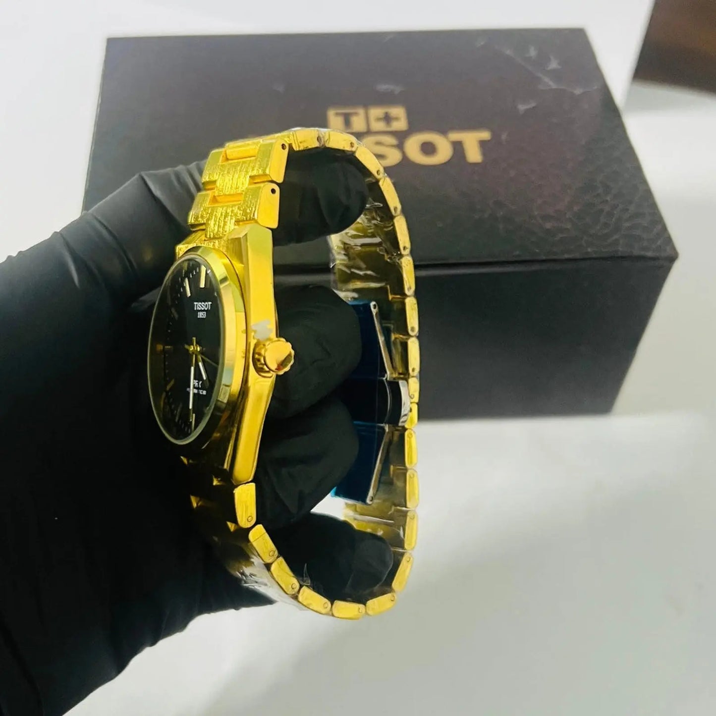 Tissot PRX Black Dial Gold Chain Wardesh