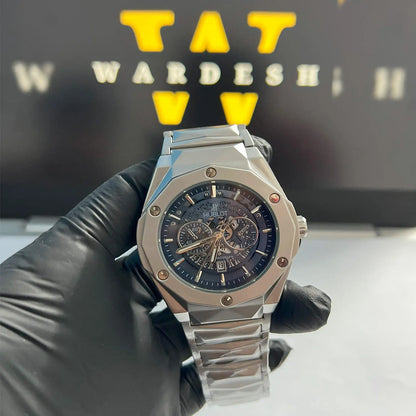 Hublot Blue Multi Dial Silver Chain Wardesh