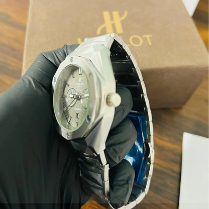 Hublot Gray Multi Dial Silver Chain Wardesh