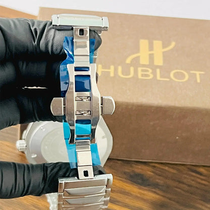 Hublot White Skeleton Dial Silver Chain Wardesh