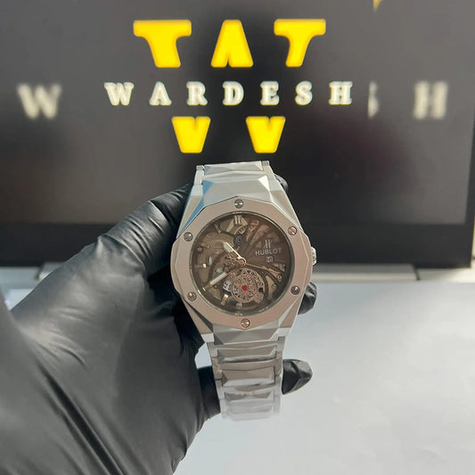 Hublot Gray Multi Dial Silver Chain Wardesh